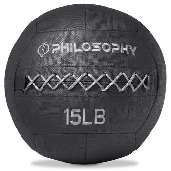 Philosophy Gym Wall Ball - Soft Shell Weighted Medicine Ball with Non-Slip Grip
