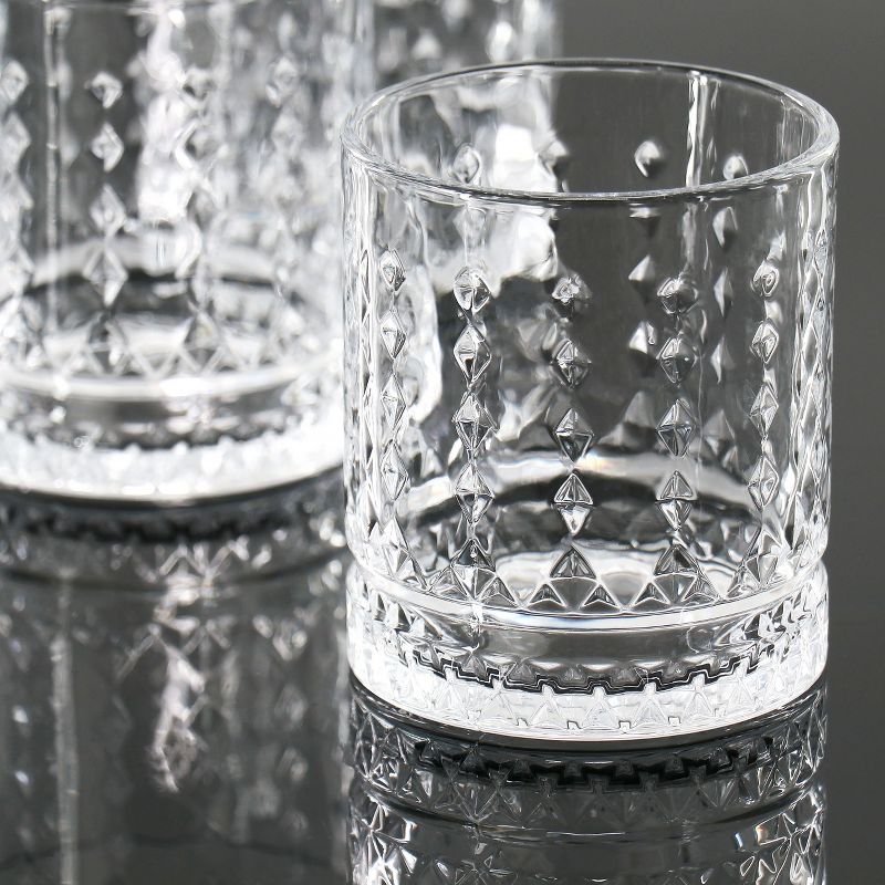 Gibson Home 4 Piece 13 Ounce Teardrop Embossed Double Old-Fashioned Glass Set, 4 of 7
