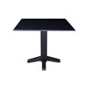 International Concepts Solid Wood 36" Square Dual Drop Leaf Dining Table, Black - 2 of 4