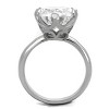 Slickblue Women’s Polished Stainless Steel Solitaire Ring with 12mm CZ Stone, Six-Prong Setting, Sizes 5-10 - 3 of 4
