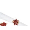 C&F Home Red Poinsettia Napkin Ring S/4 - image 2 of 4