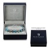 Metallo Mens Stainless Steel Genuine 10mm Apatite Stone W/ Black CZ Bracelet - Blue - 8.5 Inch - 2 of 4