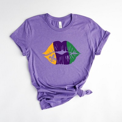Simply Sage Market Women's Mardi Gras Lips Short Sleeve Graphic Tee