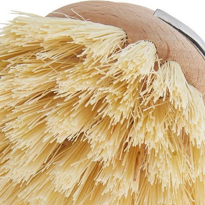 Classic Stainless Steel Dishwashing Brush with Natural Bristles