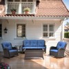 Belord 5 Pieces Patio Furniture Set with Rocking Chairs, All Weather Wicker Outdoor Conversation Set with Patio Couch Rocking Chair Coffee Table - 2 of 4