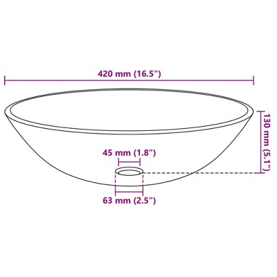 Elegante 16.5'' Transparent Tempered Glass Round Vanity Basin