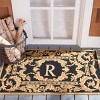Monogram MON219 Hand Hooked Outdoor Door Mat - Black - 2'6"x4' - Safavieh - 2 of 2