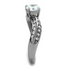 Slickblue Women's Silver CZ Engagement Ring, Round Cut Center Stone, Pave Accents, Polished Stainless Steel, Sizes 5–10 - 4 of 4