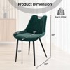 Costway Dining Chair Set of 4 Faux Leather Upholstered Kitchen Chairs with Metal Legs Black/Gray/Green - 3 of 4