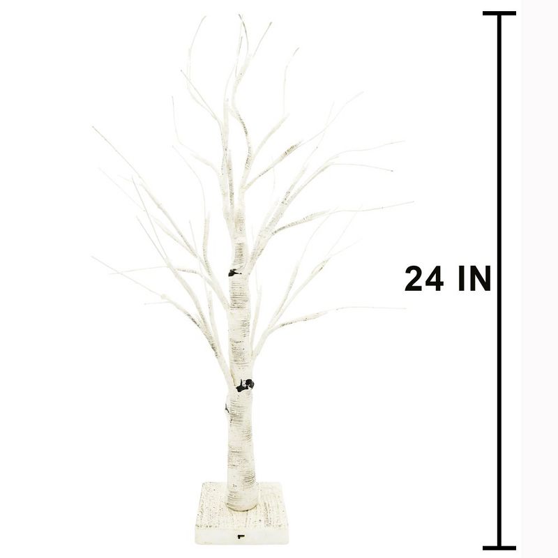 Joiedomi 2 Pack 24" LED Birch Tree, Warm White Tabletop Tree with Timer Light Jewelry Holder Decor for Christmas Thanksgiving Home Party, 5 of 7