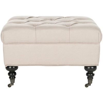 Angeline Tufted Ottoman Taupe - Safavieh