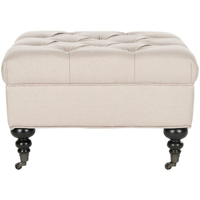 Angeline Tufted Ottoman Taupe - Safavieh