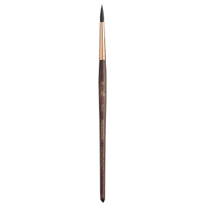 Princeton Neptune Round Brush, Synthetic Bristles, Short Handle Watercolor Paintbrush, Dark Wood, Size 6, 1 Count - 1 of 4