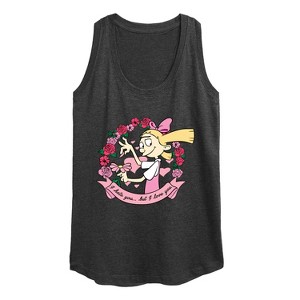 Women's - Hey Arnold! - Valentine's I Love You Graphic Racerback Tank - 1 of 4