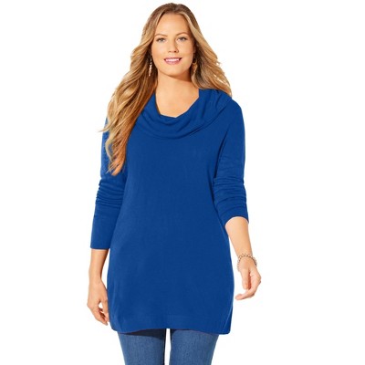 Catherines Women's Plus Size Cashmiracle Pullover Cowlneck
