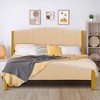 Costway Full\Queen Size Upholstered Bed Frame Mattress Foundation Platform Quilted Headboard - 3 of 4