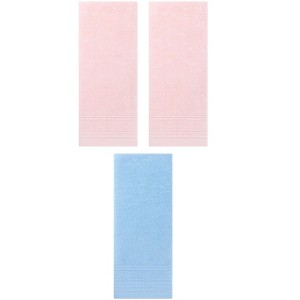 REGALWOVEN 3 Pack Solid Striped Soft Absorbent Bathroom Hand Towels for Hand, Face 14" x 30" - 1 of 4
