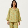 Anna-Kaci Lounge Women's 2-Piece Set Floral Print Button Front Pajama Top with Wide Cuff Sleeves and Matching Relaxed Fit Pants - 2 of 4