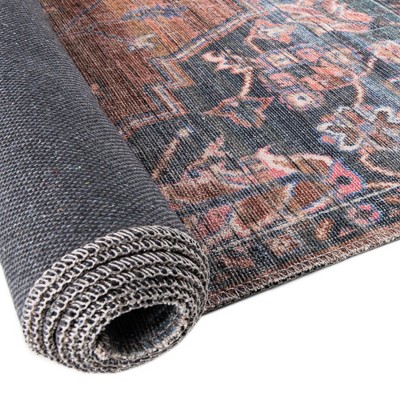 Nostalgia Gem Floral Flatweave Multicolor Synthetic Rug