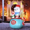 Outsunny 5ft Christmas Inflatables Outdoor Decorations Blessed Polar Bear and Penguins in the Cup, Blow-Up LED Yard Christmas Decor for Holiday - 3 of 4