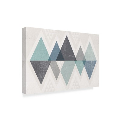 Trademark Fine Art -Michael Mullan 'Mod Triangles Ii Blue' Canvas Art