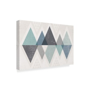 Trademark Fine Art -Michael Mullan 'Mod Triangles Ii Blue' Canvas Art - 1 of 3