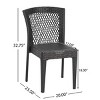Set of 2 Stackable Outdoor Dining Chairs with PE Rattan & Steel Frame,All-Weather Garden Patio Seating with Curved Back-The Pop Home - 3 of 4