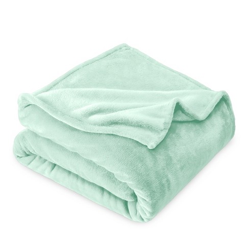 Spring Mint Microplush Throw Fleece Blanket By Bare Home : Target