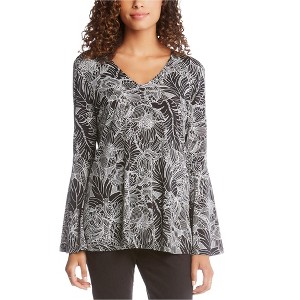 Karen Kane Womens Side Slit Floral Pullover Blouse - 1 of 1