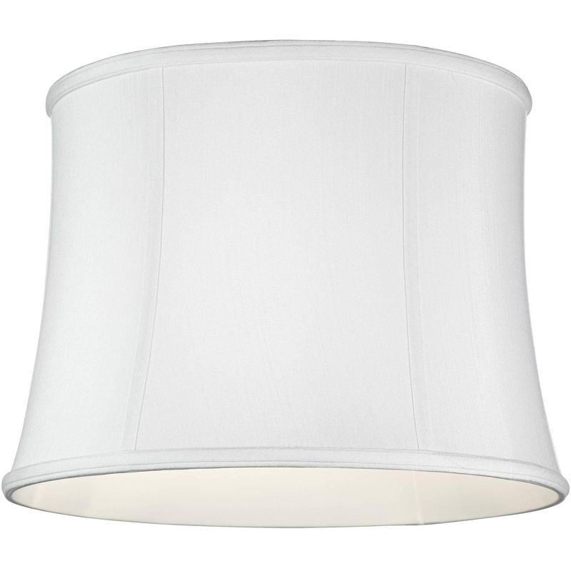 Imperial Shade White Medium Drum Lamp Shade 14" Top x 16" Bottom x 12" Slant (Spider) Replacement with Harp and Finial, 4 of 9