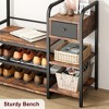 Coat rack with shoe rack, shoe rack with bench, coat rack, shoe rack with 8 hangers and drawers, clothes rack for hallway bedroom - 4 of 4