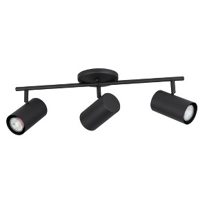 Calloway 3-Light Fixed Track Light Structured Black Finish Structured Black Shade - EGLO - 1 of 3