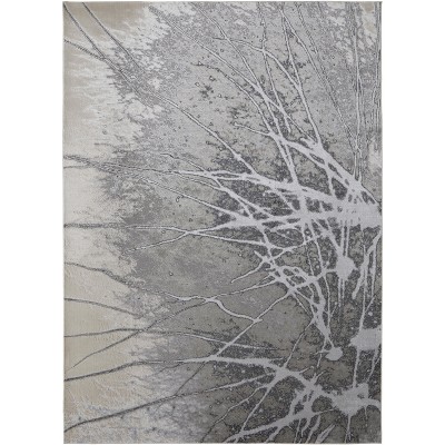 Astra Transitional Abstract Gray/Silver/Ivory Area Rug