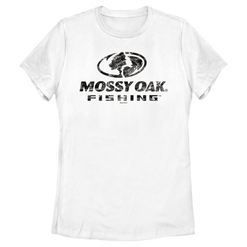 Women's Mossy Oak Black Water Fishing Logo T-shirt - White - Small