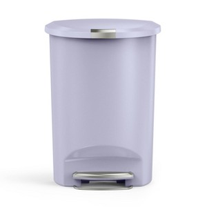 simplehuman 50L Semi-Round Plastic Step Trash Can Lilac - 1 of 4
