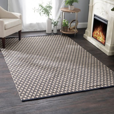 Handwoven Gray and Beige Diamond Cotton Area Rug