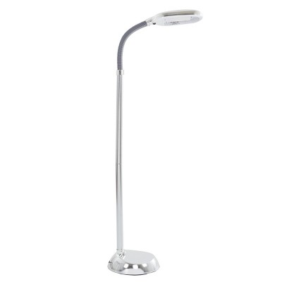 Hastings Home 55" Bendable Gooseneck Natural Daylight Floor Lamp - Chrome