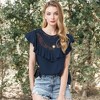 Anna-Kaci Women's Sleeveless Shirt with Lace Pattern and Relaxed Fit for Everyday Looks - 2 of 4