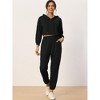 INSPIRE CHIC Womens 2 Piece Outfits Sweatsuit Outfits Hooded Crop Sweatshirt and Jogger Tracksuit Set - image 2 of 4