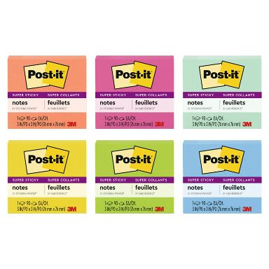 Post-it 3"x3" Sticky Notes 90 Sheets