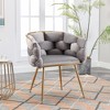 Vynxaria Modern Velvet Accent Chair Gray, Leisure Single Sofa for Bedroom and Vanity - 4 of 4