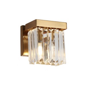 LNC Labradorite Bathroom Crystal Vanity Lights, Polished Gold, 1 Light/3 Light/4 Light - 1 of 4