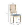Set of 4 French Country Dining Chairs with Cane Back,Upholstered Seat and Fluted Legs for Rustic Dining Room-Cuddlewood - 4 of 4
