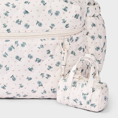 Брелоки Art Class Girls' Floral Mini Duffle Bag Charm - art class™ Cream/Blue — фото 3