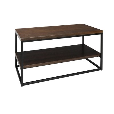 Industrial Modern Wood Top Metal Frame Coffee Table With Wood Shelf Ofm Target