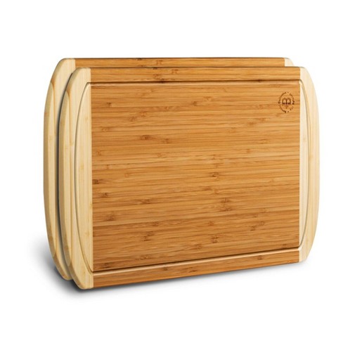 Premium Thick Bamboo Cutting Board Set of 2 Large Chopping Board with juice  Groove. By Bambusi 