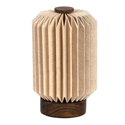 JONATHAN Y Banks Modern Minimalist Paper Pleated Column Accent LED Table Lamp