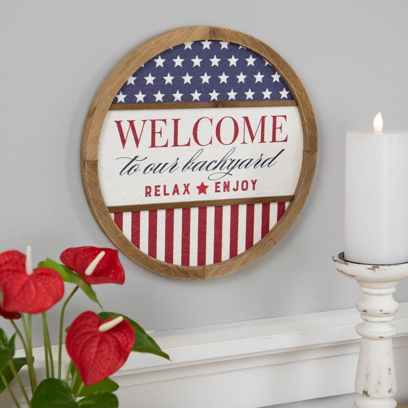 Northlight Welcome to Our Backyard Americana Framed Wall Sign - 11.75", 3 of 9
