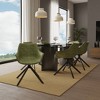 LeisureMod Markley Modern Leather Dining Swival Arm Chair - 3 of 4