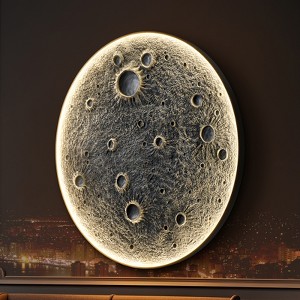 GDFStudio Argus 3D Moon Wall Light with Realistic Lunar Crater Texture - 1 of 4